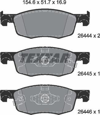 Textar 2644401 - Əyləc altlığı dəsti, əyləc diski furqanavto.az