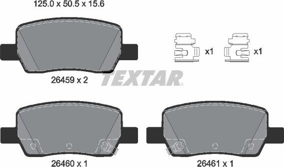 Textar 2645901 - Əyləc altlığı dəsti, əyləc diski furqanavto.az