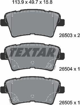 Textar 2650301 - Əyləc altlığı dəsti, əyləc diski furqanavto.az