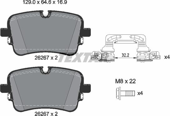 Textar 2626701 - Əyləc altlığı dəsti, əyləc diski furqanavto.az