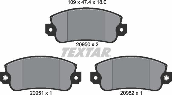 Textar 2095006 - Əyləc altlığı dəsti, əyləc diski furqanavto.az