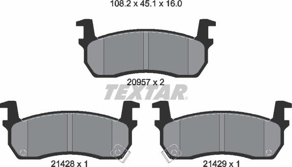 Textar 2095702 - Əyləc altlığı dəsti, əyləc diski furqanavto.az