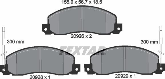 Textar 2092602 - Əyləc altlığı dəsti, əyləc diski furqanavto.az