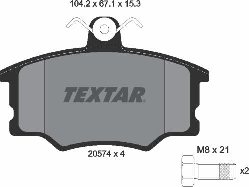 Textar 2057401 - Əyləc altlığı dəsti, əyləc diski furqanavto.az