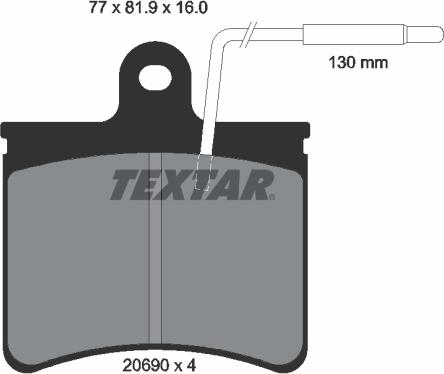 Textar 2069001 - Əyləc altlığı dəsti, əyləc diski furqanavto.az