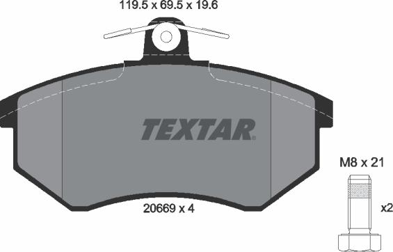 Textar 2066921 - Əyləc altlığı dəsti, əyləc diski www.furqanavto.az