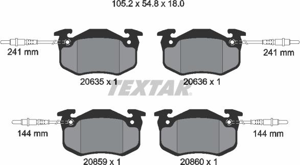 Textar 2063503 - Əyləc altlığı dəsti, əyləc diski furqanavto.az