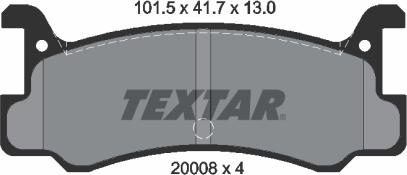 Textar 2000801 - Əyləc altlığı dəsti, əyləc diski furqanavto.az