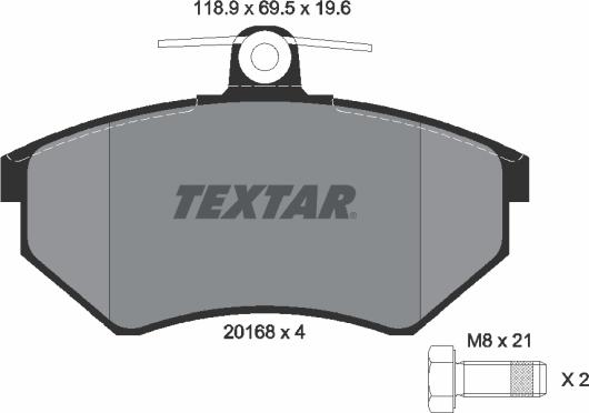 Textar 2016804 - Əyləc altlığı dəsti, əyləc diski furqanavto.az