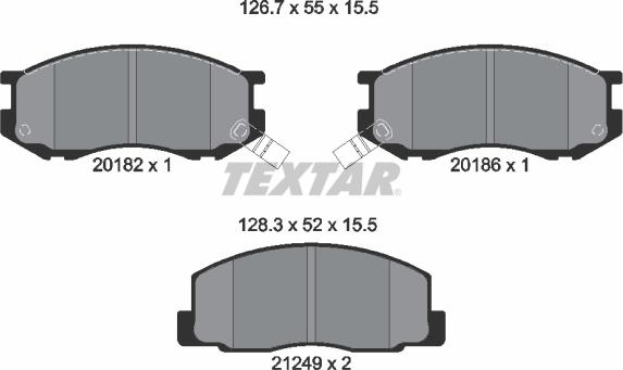 Textar 2018201 - Əyləc altlığı dəsti, əyləc diski furqanavto.az