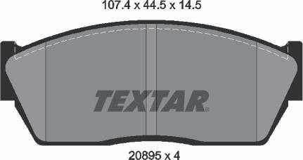 Textar 2089501 - Əyləc altlığı dəsti, əyləc diski furqanavto.az