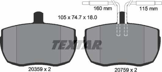 Textar 2035907 - Əyləc altlığı dəsti, əyləc diski furqanavto.az