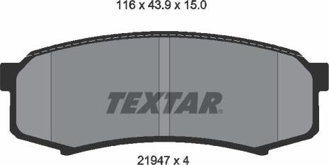 Textar 2194701 - Əyləc altlığı dəsti, əyləc diski furqanavto.az