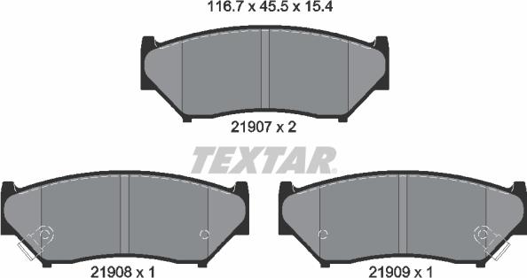 Textar 2190701 - Əyləc altlığı dəsti, əyləc diski furqanavto.az