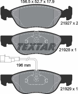 Textar 89012500 - Əyləc dəsti, diskli əyləclər furqanavto.az