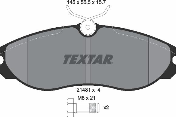 Textar 2148101 - Əyləc altlığı dəsti, əyləc diski furqanavto.az