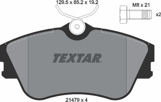 Textar 2147902 - Əyləc altlığı dəsti, əyləc diski furqanavto.az