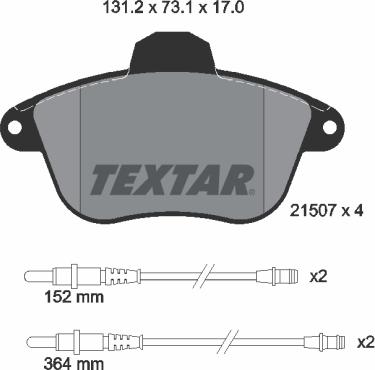 Textar 2150701 - Əyləc altlığı dəsti, əyləc diski furqanavto.az