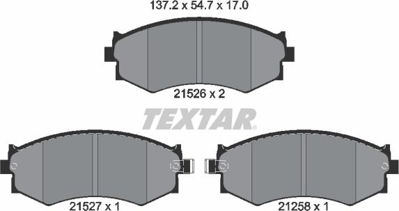 Textar 2152601 - Əyləc altlığı dəsti, əyləc diski furqanavto.az