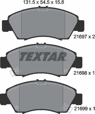 Textar 2169701 - Əyləc altlığı dəsti, əyləc diski furqanavto.az