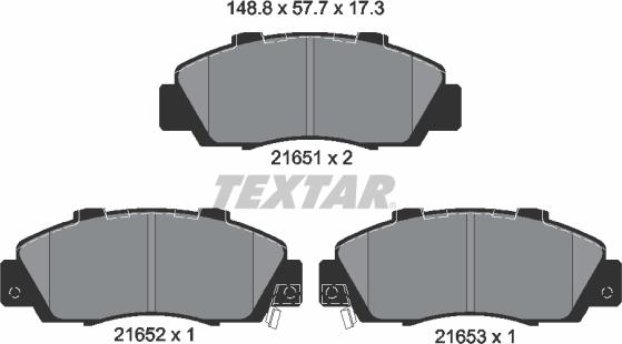 Textar 2165101 - Əyləc altlığı dəsti, əyləc diski furqanavto.az