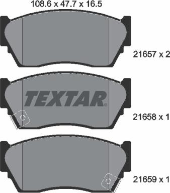 Textar 2165701 - Əyləc altlığı dəsti, əyləc diski furqanavto.az