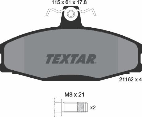 Textar 2166201 - Əyləc altlığı dəsti, əyləc diski furqanavto.az