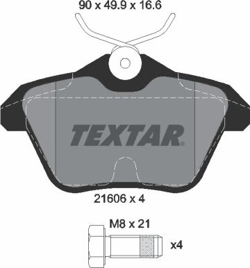 Textar 2160601 - Əyləc altlığı dəsti, əyləc diski furqanavto.az