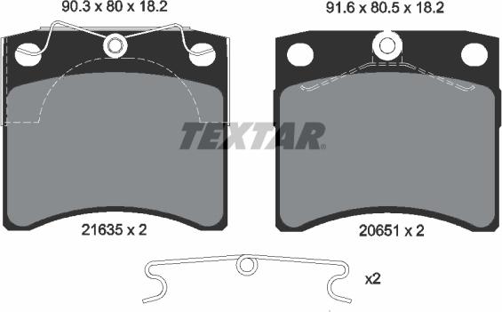 Textar 2163501 - Əyləc altlığı dəsti, əyləc diski furqanavto.az