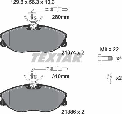 Textar 2167403 - Əyləc altlığı dəsti, əyləc diski www.furqanavto.az