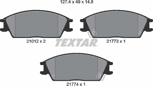 Textar 2101202 - Əyləc altlığı dəsti, əyləc diski www.furqanavto.az