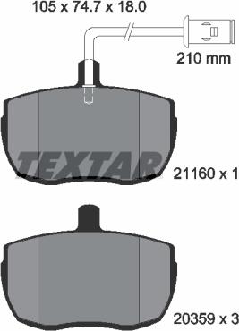 Textar 2116002 - Əyləc altlığı dəsti, əyləc diski furqanavto.az