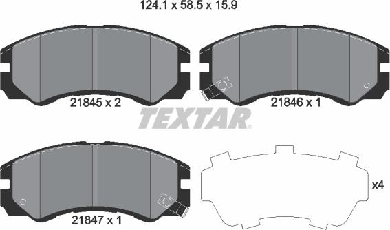 Textar 2184501 - Əyləc altlığı dəsti, əyləc diski furqanavto.az