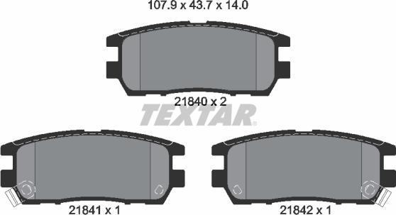 Textar 2184002 - Əyləc altlığı dəsti, əyləc diski furqanavto.az