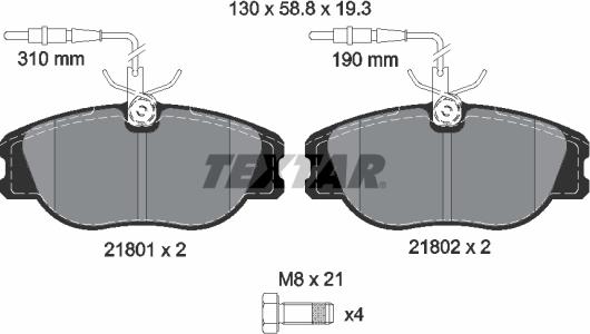 Textar 2180101 - Əyləc altlığı dəsti, əyləc diski furqanavto.az