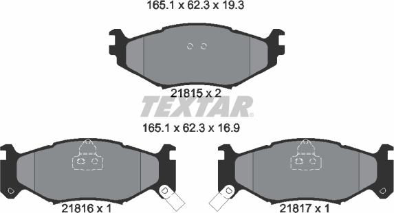 Textar 2181501 - Əyləc altlığı dəsti, əyləc diski furqanavto.az