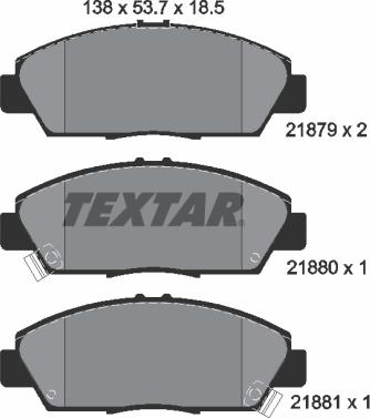 Textar 2187901 - Əyləc altlığı dəsti, əyləc diski furqanavto.az