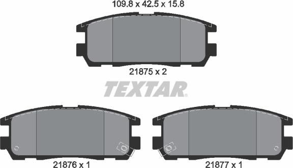 Textar 2187501 - Əyləc altlığı dəsti, əyləc diski www.furqanavto.az