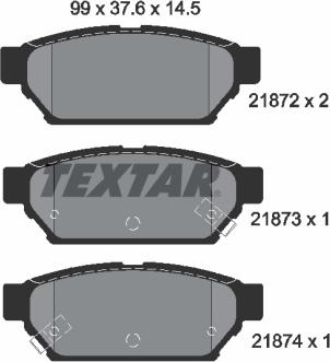 Textar 2187202 - Əyləc altlığı dəsti, əyləc diski www.furqanavto.az