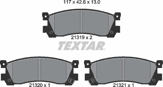 Textar 2131901 - Əyləc altlığı dəsti, əyləc diski furqanavto.az