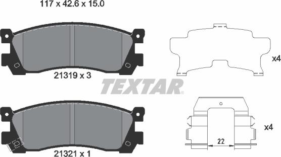 Textar 2131903 - Əyləc altlığı dəsti, əyləc diski furqanavto.az