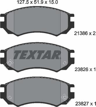 Textar 2138604 - Əyləc altlığı dəsti, əyləc diski furqanavto.az