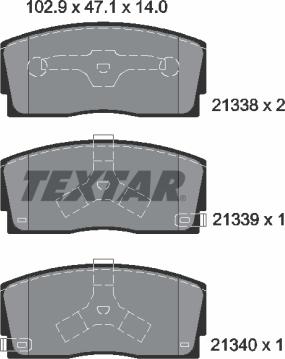 Textar 2133801 - Əyləc altlığı dəsti, əyləc diski furqanavto.az