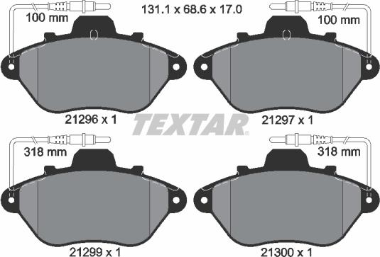 Textar 2129603 - Əyləc altlığı dəsti, əyləc diski furqanavto.az