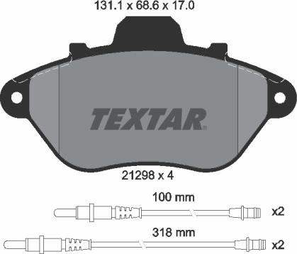 Textar 2129802 - Əyləc altlığı dəsti, əyləc diski furqanavto.az