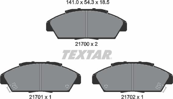 Textar 2170001 - Əyləc altlığı dəsti, əyləc diski furqanavto.az