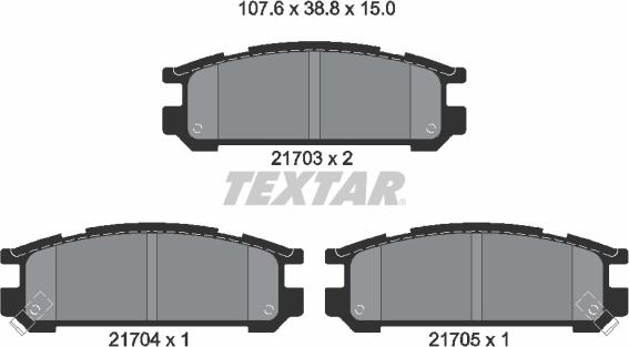 Textar 2170301 - Əyləc altlığı dəsti, əyləc diski furqanavto.az