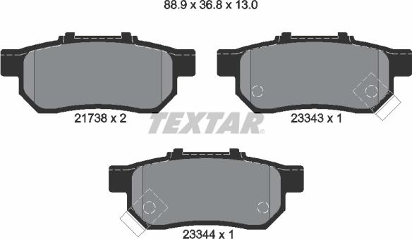 Textar 2173801 - Əyləc altlığı dəsti, əyləc diski furqanavto.az