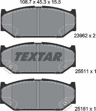 Textar 2396201 - Əyləc altlığı dəsti, əyləc diski furqanavto.az