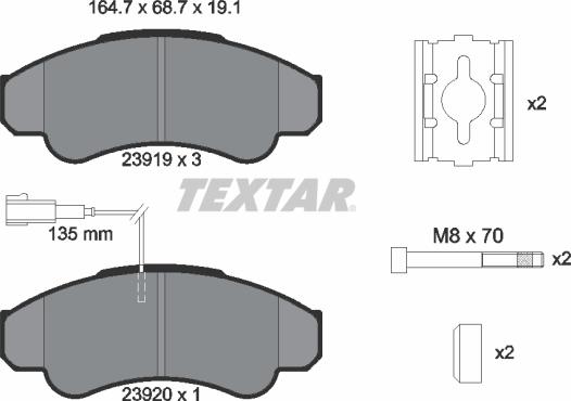 Textar 2391901 - Əyləc altlığı dəsti, əyləc diski furqanavto.az